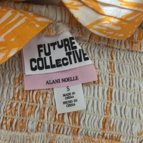 Future Collective by Alani Noelle, Linen, Tropical, Asymmetrical Crop Top - Picture 7 of 7